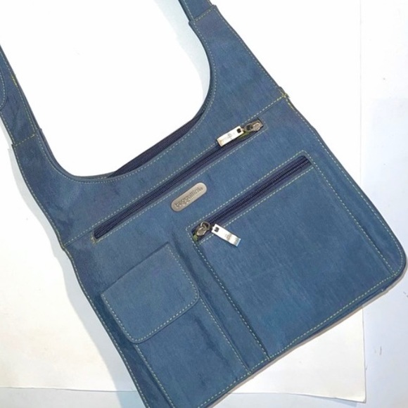BAGGALLINI BAG CROSSBODY BLUE NYLON PURSE